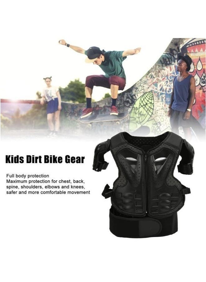 عربست ٥ قطع من معدات حماية الدراجات النارية للأطفال، قابلة للتعديل، لحماية الصدر والعمود الفقري والظهر والكتف والذراع والكوع والركبة.٥ قطع من معدات حماية الدراجات النارية للأطفال، قابلة للتعديل، لحماية الصدر والعمود الفقري والظهر والكتف والذراع والكوع والركبة. - Image 3