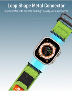 Moxedo Moxedo Tactical Sports Rugged Strap Breathable Nylon Braided Compatible with Apple Watch Band Series 8,7,6,5,4,3,2,1,SE Ultra Woven Loop Design for 44mm,45mm,49mm (Green)  - Image 5