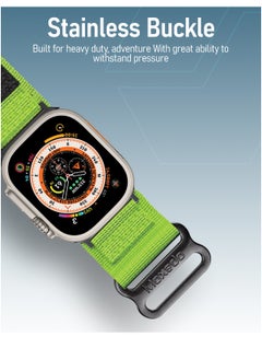 Moxedo Moxedo Tactical Sports Rugged Strap Breathable Nylon Braided Compatible with Apple Watch Band Series 8,7,6,5,4,3,2,1,SE Ultra Woven Loop Design for 44mm,45mm,49mm (Green)  - Image 4
