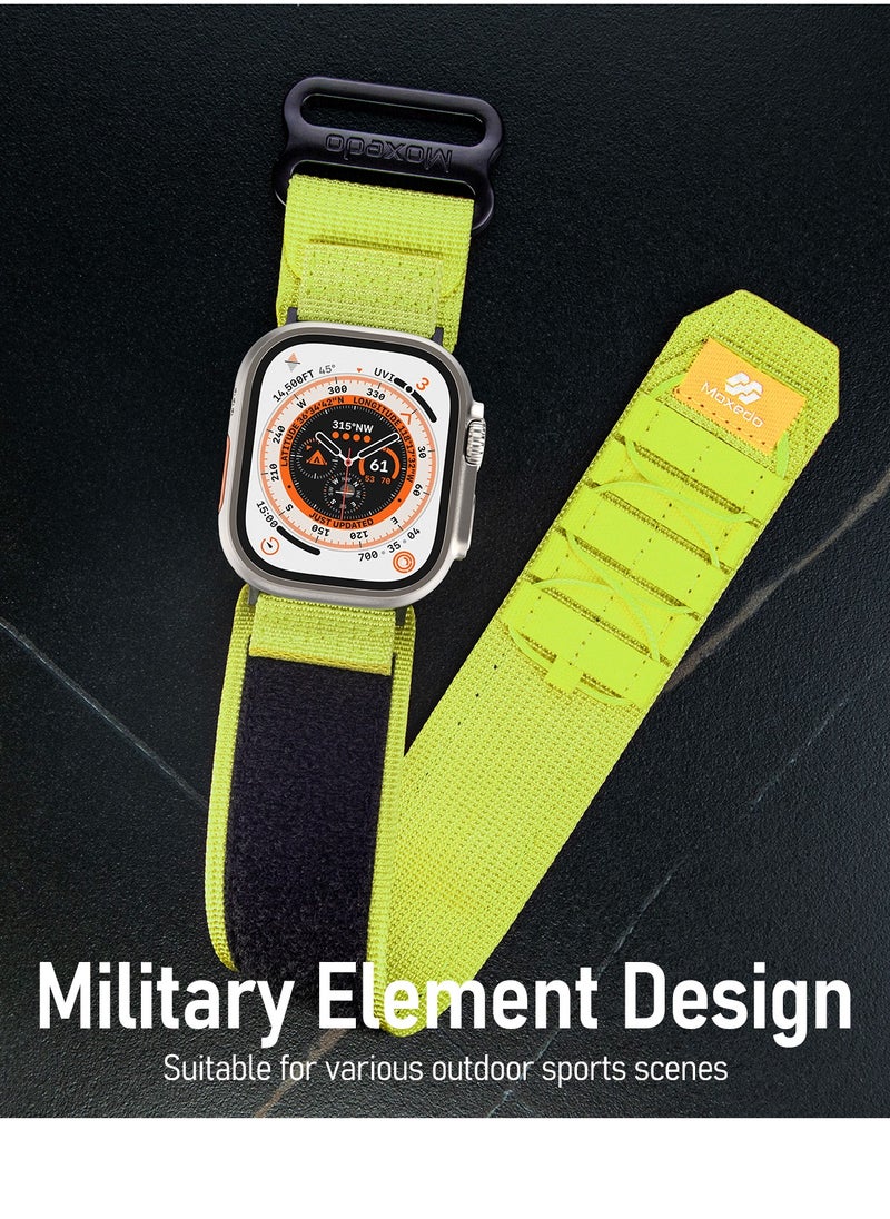 Moxedo - Moxedo Tactical Sports Rugged Strap Breathable Nylon Braided Compatible with Apple Watch Band Series 8,7,6,5,4,3,2,1,SE Ultra Woven Loop Design for 44mm,45mm,49mm (Green) - Image 1