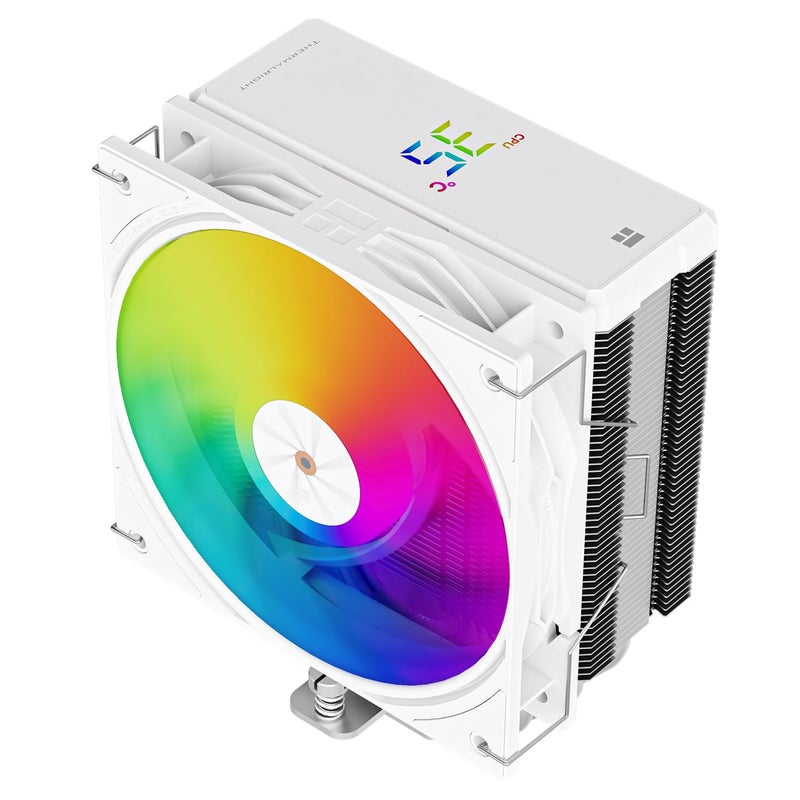 Thermalright Assassin X 120R Digital ARGB White CPU Air Cooler, 2000RPM Speed,4 Heatpipes, 12cm Quiet PWM Fan CPU Cooler, Digital Screen Top Cover,for AM4/AM5,Intel LGA1700/1851/1150/1151/1200 - Image 1