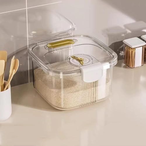 Jolfay Sealed Food Storage Containers, PET Square Flip-top Rice Jars, Reusable, And Moisture-proof, washable,Suitable for Kitchen Storage Organization. Grain Dispenser for Granular Food Distribution. - Image 1