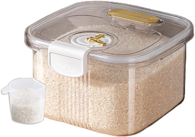Jolfay Sealed Food Storage Containers, PET Square Flip-top Rice Jars, Reusable, And Moisture-proof, washable,Suitable for Kitchen Storage Organization. Grain Dispenser for Granular Food Distribution. - Image 3
