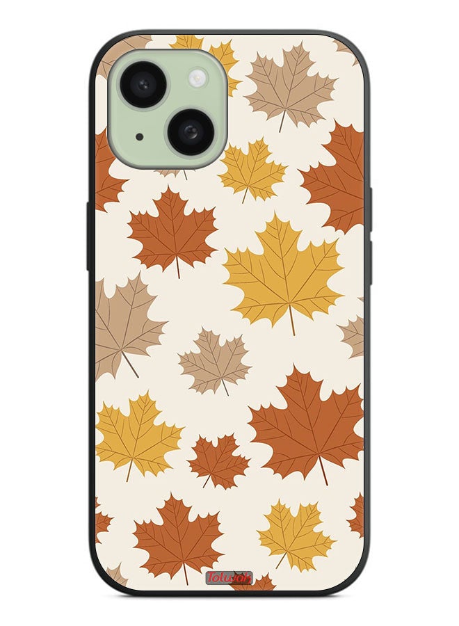 Tolwak Apple iPhone 15 Protective Case Cover Autumn Leaves - Image 2