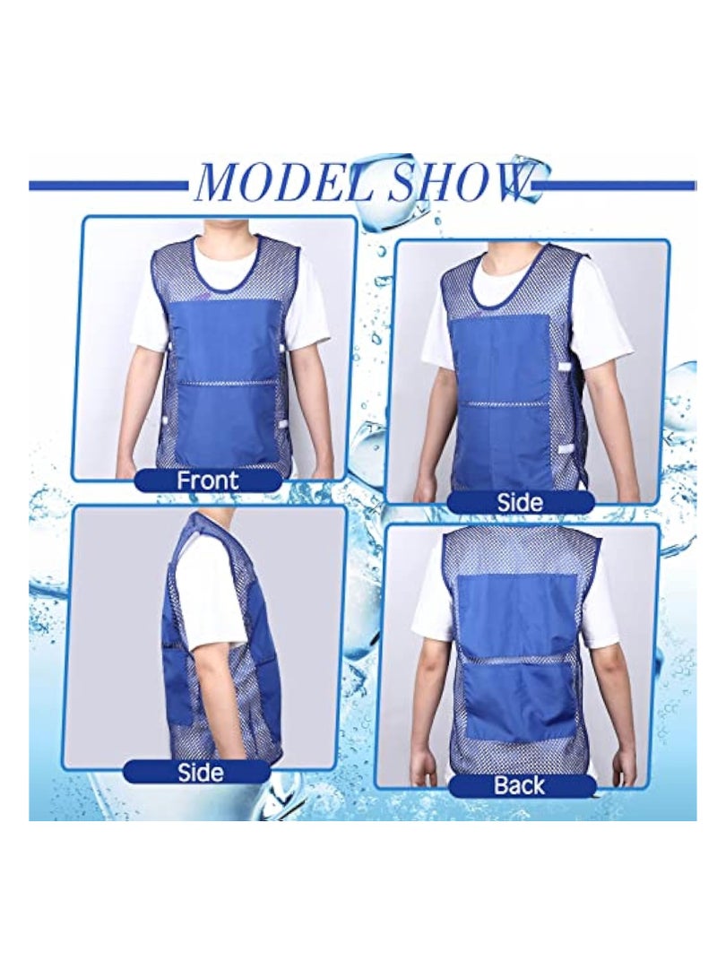 Generic Cooling Vest with Ice Packs for Outdoor Activities and Sports in the Heat, Blue Summer Jacket with Pockets, Safety Gear for Working, Running, Cycling, Fishing, Gardening.  - Image 5