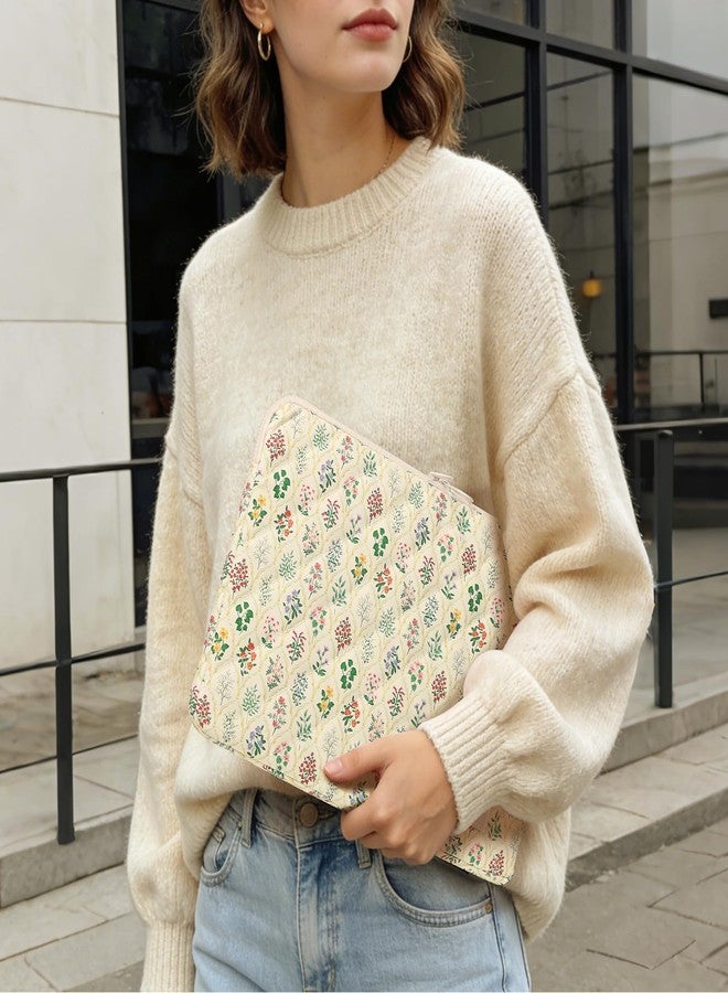HICARRY Puffy Laptop Sleeve Case Cute Computer Bag, 14 Inch Flower Printed Quilted Laptop Carrying Cases, Protective Floral Soft Padded Cover Accessories, Compatible with 14" Notebook - Image 2