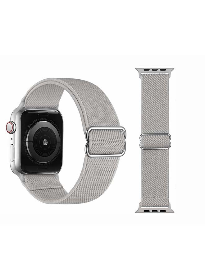 Perfii Solid Adjustable Braided Solo Band for Apple Watch Series 6/SE/5/4/3/2/1 44/42mm Grey - Image 2