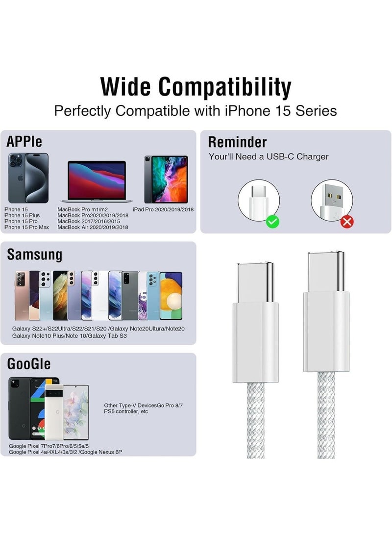 240W USB-C to USB-C Fast Charging Cable 2M Nylon Braided PD 3.1 5A E-Marker Type C Data Cable for iPhone 15/16/17 Pro Max, Samsung S25/S24/S23 Ultra, MacBook, iPad, Google Pixel, Huawei - Image 5