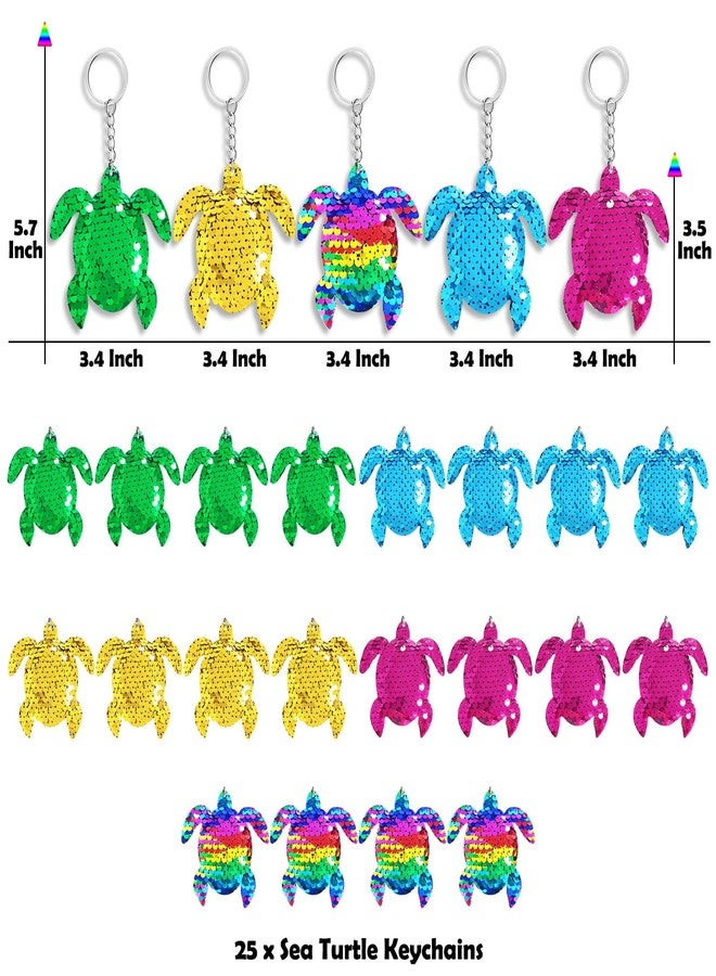 CiciBear 25 Pack Turtle Sequin Keychains for Party Favors, Kids and Adults Birthday Gift, Baby Shower, Turtle Party, 5 Colors - Image 2