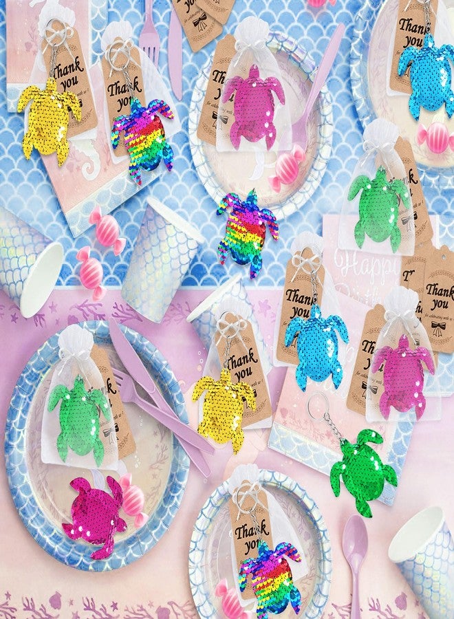 CiciBear 25 Pack Turtle Sequin Keychains for Party Favors, Kids and Adults Birthday Gift, Baby Shower, Turtle Party, 5 Colors - Image 5