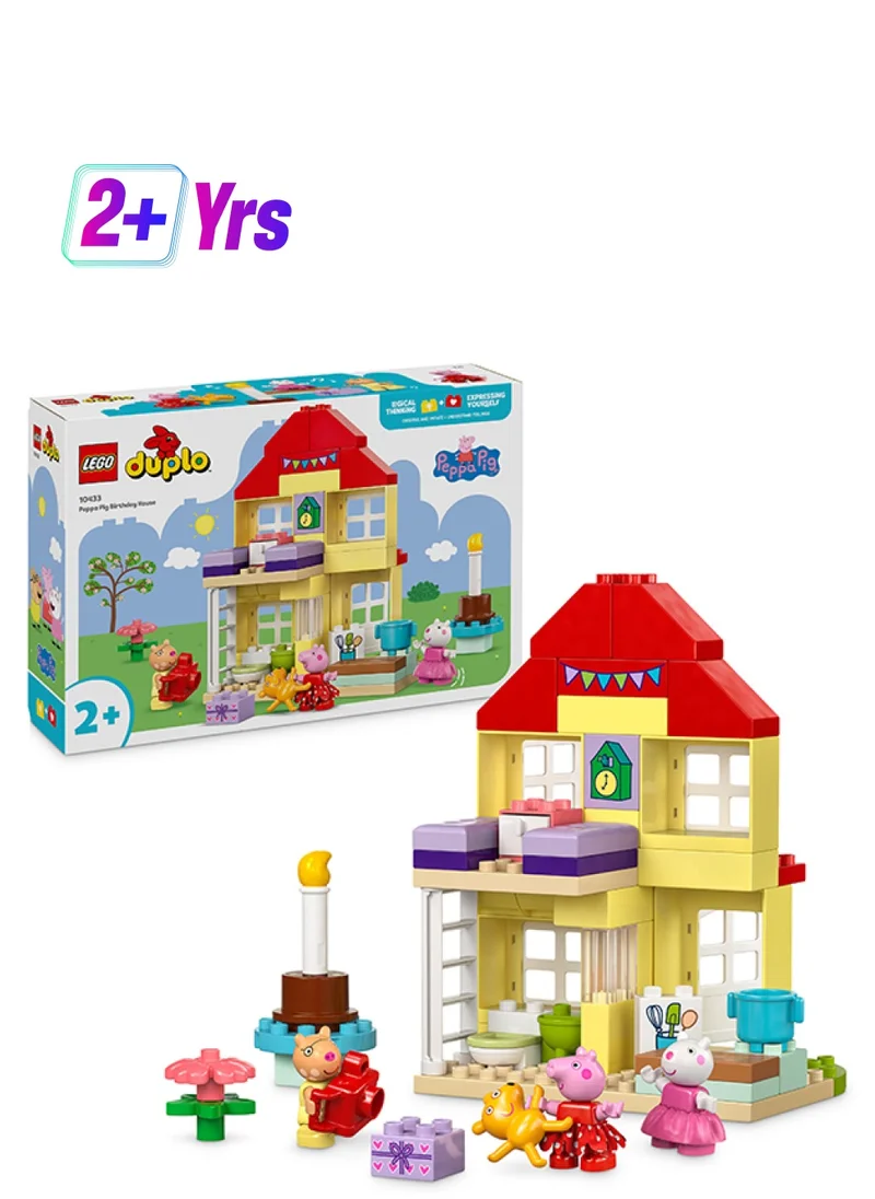 LEGO Duplo Peppa Pig Birthday House Playset, Toddler Learning Toys For 2 Plus Year Old Girls & Boys With 3 Figures Incl. Pedro Pony And Suzy Sheep, Plus Peppa'S Teddy, Gift Idea (59 Pieces) 10433