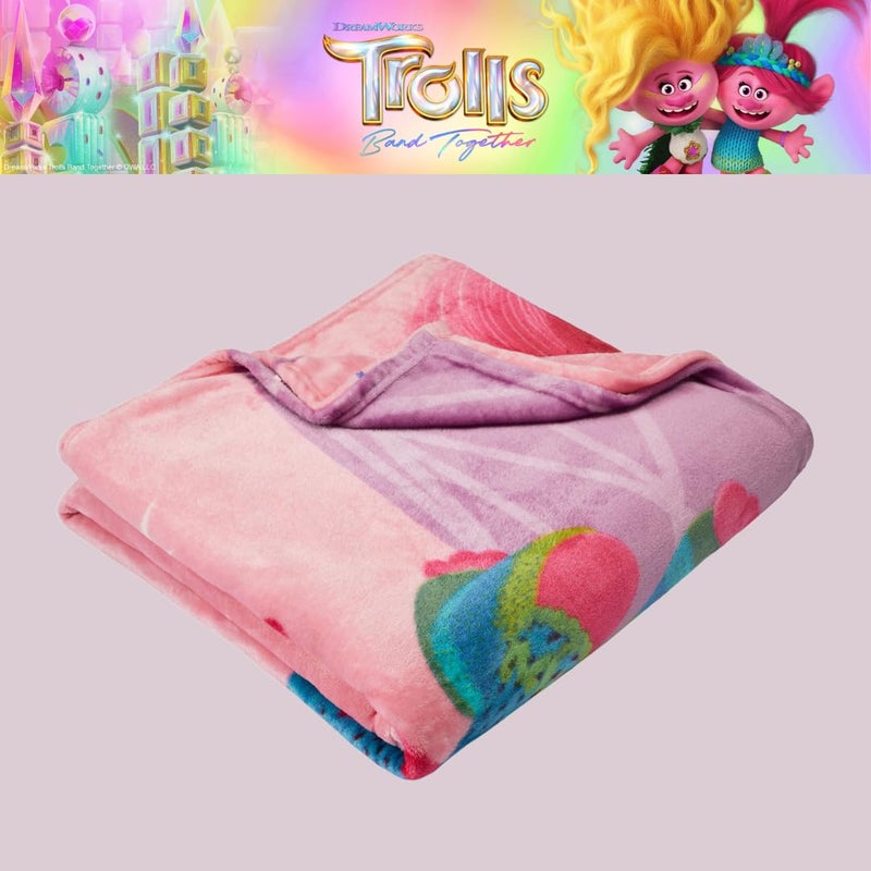 Franco DreamWorks Trolls 3 Band Together Movie Kids Bedding Super Soft Plush Throw Blanket  62 in x 90 in  (Officially Licensed Product) - Image 5