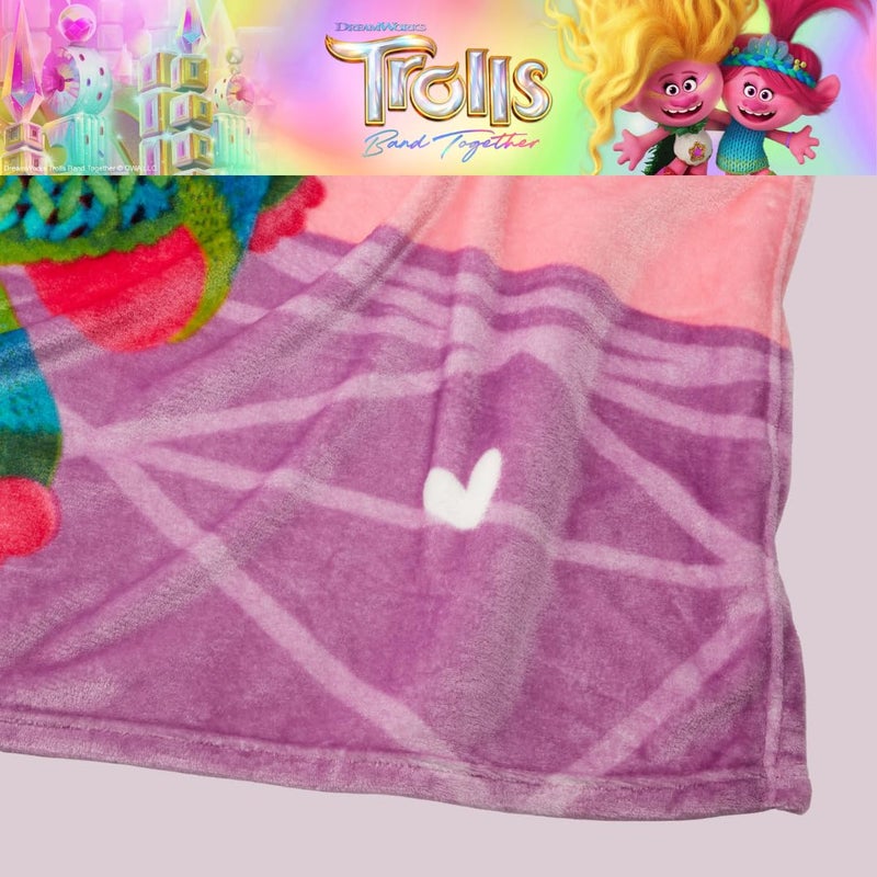 Franco DreamWorks Trolls 3 Band Together Movie Kids Bedding Super Soft Plush Throw Blanket  62 in x 90 in  (Officially Licensed Product) - Image 4