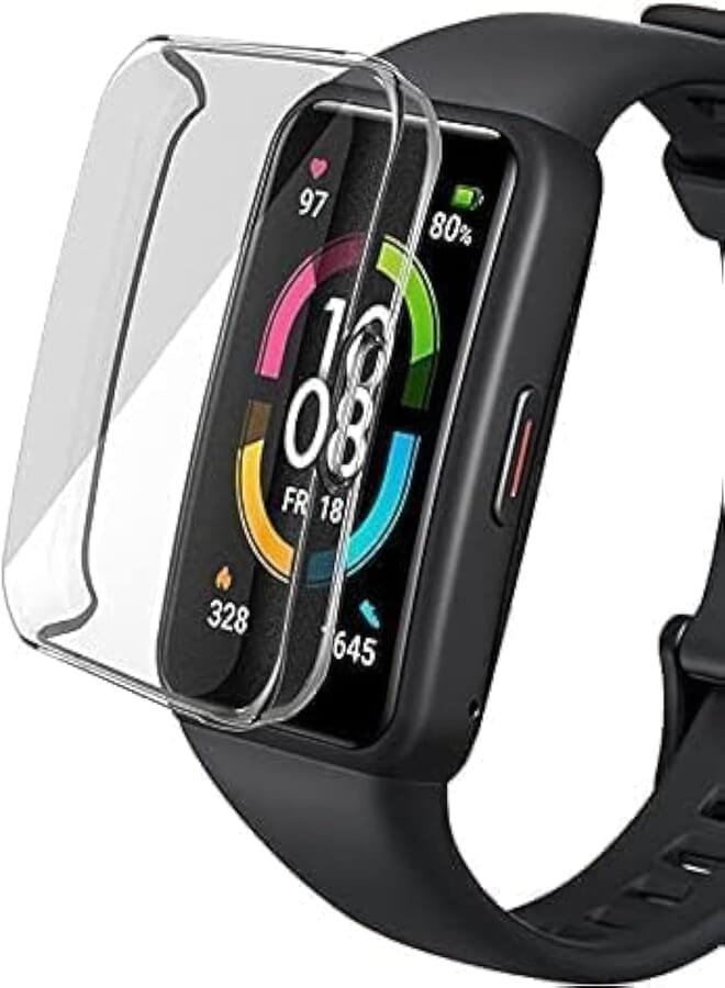 Next Next store Soft Case for Huawei Band 6 / Honor Band 6 Silicone TPU Full Screen Protector Case Cover (Clear)