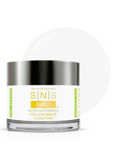 SNS Nail Dip Powder, French White (Natural/Nudes, White, Sheer) - Long-Lasting Acrylic Nail Color & Polish Lasts up to 14 days - Low-Odor & No UV Lamp Needed - 2 Oz