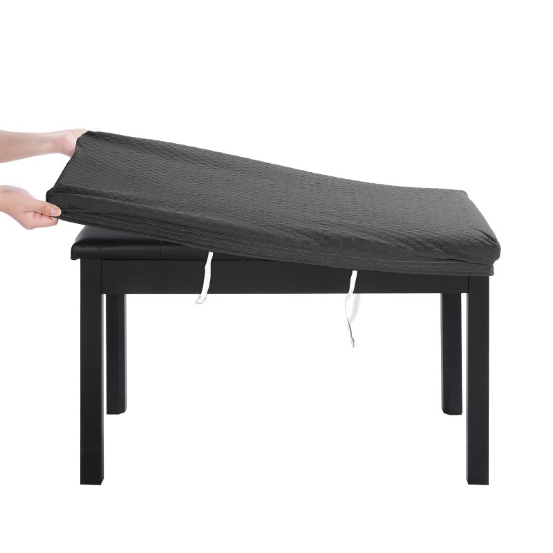 BUYUE BUYUE Luxury 2Person Piano Bench Cover 277 37 Lx 12 16 W Stretch Jacquard Washable Rectangle Footstool Slipcover M Grey 