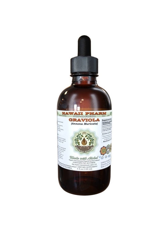 HawaiiPharm - Graviola Alcoholfree Liquid Extract Graviola Annona Muricata Dried Leaf Glycerite Natural Herbal Supplement 2 Oz - Image 1