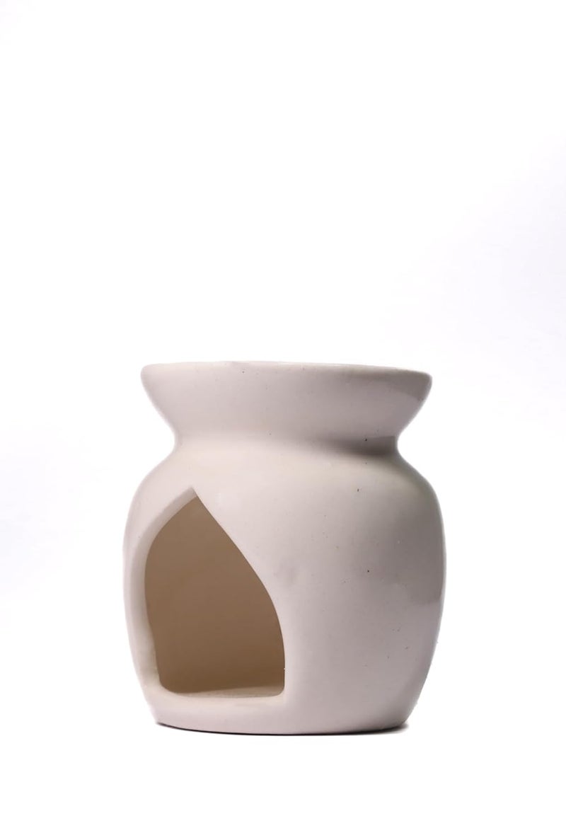 Plavam Ceramic Clay Candle Aroma Diffuser Oil Burner and Warmer Lamp for Gifting Home Fragrance Aromatherapy Home Decor White - Image 4