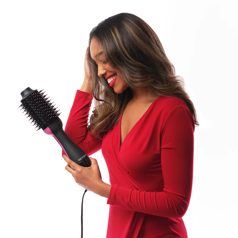 Revlon  One-Step Volumiser Salon Hair Dryer & Styler, Advanced Ionic Technology, Ceramic Coating, Oval Brush for Volume & Shine, Black - RVDR5222ARB2 for Women | Best Price UAE