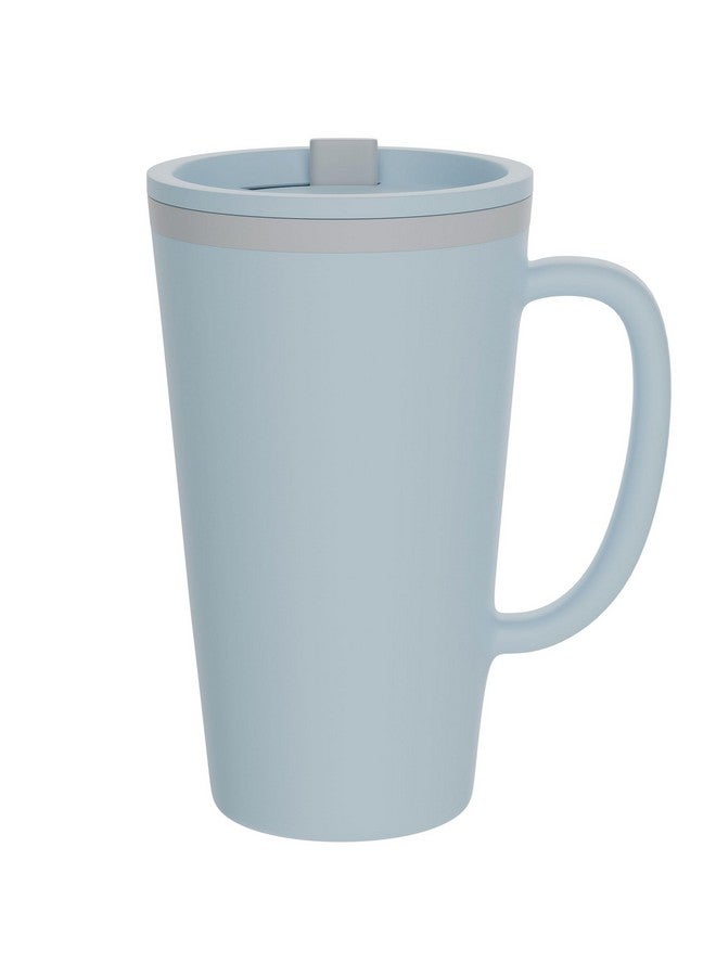 Copco Copco Cone 16oz Insulated Travel Mug with Handle, Double Wall, Slide-Closure Lid, BPA-Free, Microwave & Dishwasher Safe, Reusable Plastic Travel Coffee Tumbler - Portable Coffee Cup (Light Blue)  - Image 1