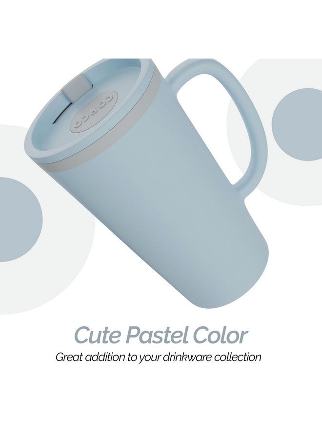 Copco Copco Cone 16oz Insulated Travel Mug with Handle, Double Wall, Slide-Closure Lid, BPA-Free, Microwave & Dishwasher Safe, Reusable Plastic Travel Coffee Tumbler - Portable Coffee Cup (Light Blue)  - Image 4