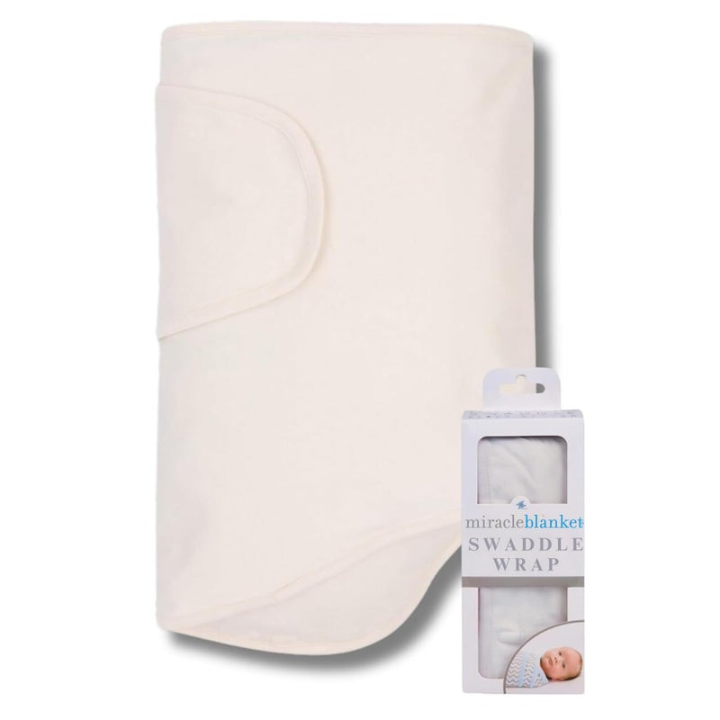 Miracle Blanket Swaddle Wrap - Boy, Girl, or Neutral Receiving Baby Blanket - Soft, Wearable Sleep Sack Essential for Newborns and Infants (Natural Beige) - Image 1
