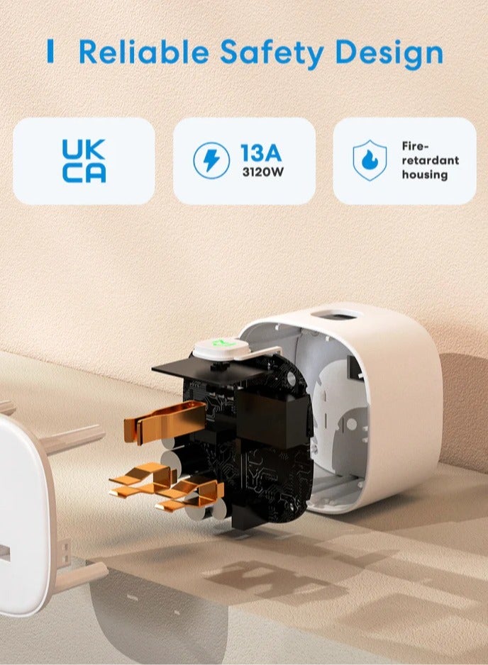 ميروس Meross Smart Wi-Fi Plug without emergency monitoring, MSS210HK(UK Version) - Image 4