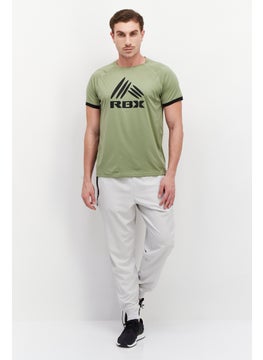 RBX Men Sportswear Fit Short Sleeve Training T-Shirt, Tea Olive  - Image 2