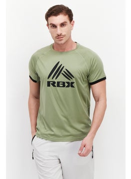 RBX Men Sportswear Fit Short Sleeve Training T-Shirt, Tea Olive  - Image 1