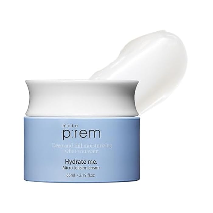 MAKEP:REM MAKE P:REM Hydrate Me. Micro Tension Cream, Moisturizing Watery Gel Type, Non-Sticky Finish Hydrating Facial Cream for Dry, Sensitive, Oily, Acne-prone Skin, Korean Skin Care, 2.19 fl. oz. (65ml) - Image 1