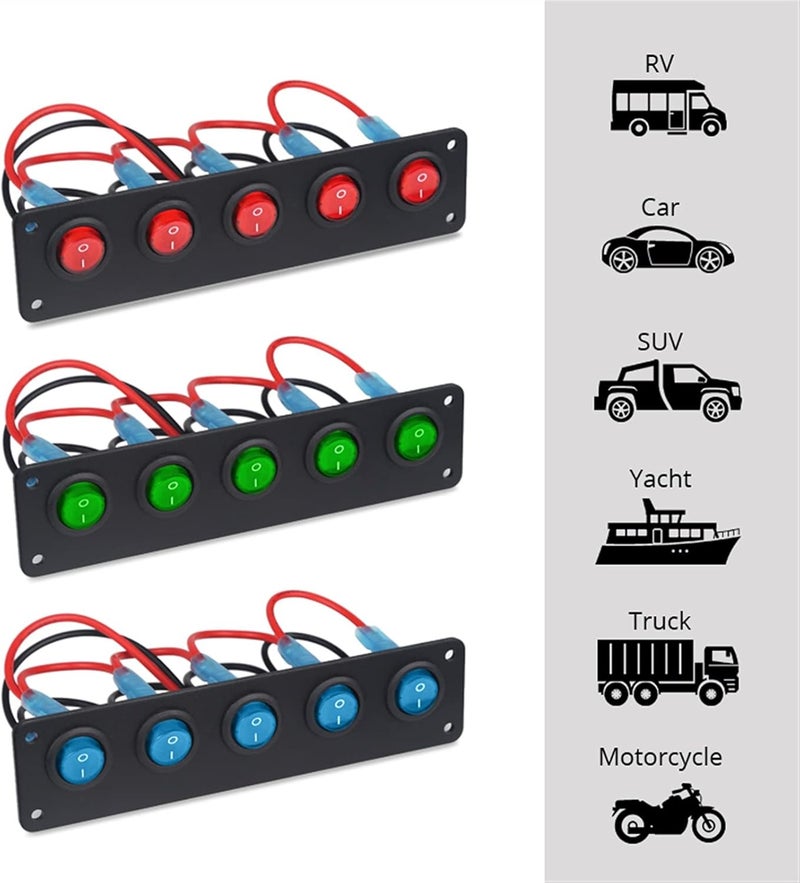 Wivplex Waterproof 5 Gang Toggle Switch Panel - Image 4