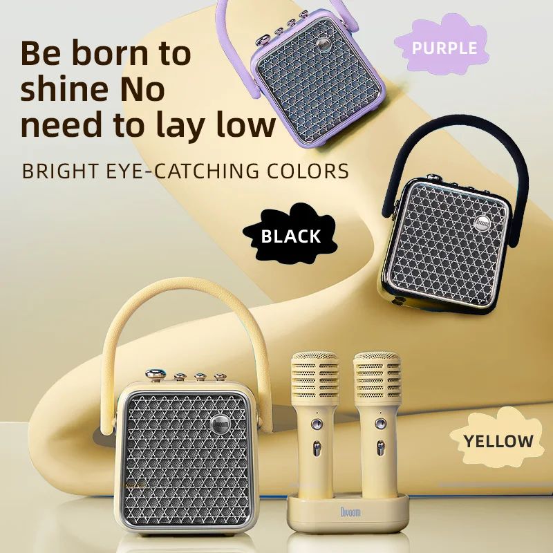 Divoom SongBird-SE Portable Karaoke Bluetooth Speaker with Dual Microphones, Black - Image 2