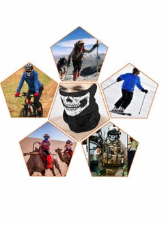 Excefore Scarf Skull Half Face, Skeleton Motorcycle Scary Horror Party Halloween Mask Gift Skull print Multi-Purpose Scarf/Bandana/Mask For Men and Women  - Image 2