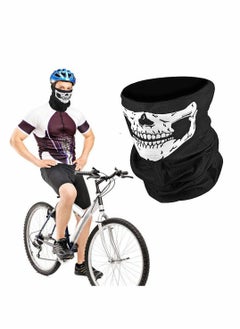 Excefore Scarf Skull Half Face, Skeleton Motorcycle Scary Horror Party Halloween Mask Gift Skull print Multi-Purpose Scarf/Bandana/Mask For Men and Women  - Image 3