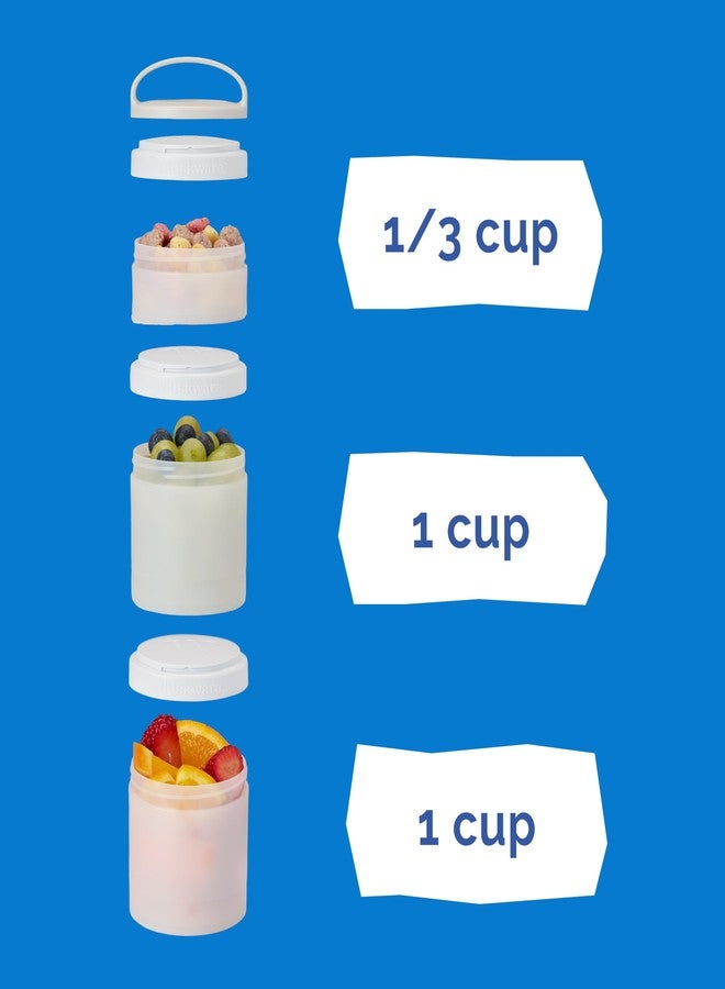 Whiskware Stackable Snack Containers for Kids and Toddlers, 3 Stackable Snack Cups for School and Travel, Blue - Image 5