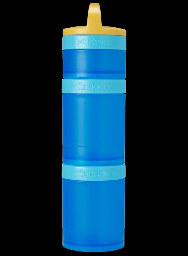 Whiskware Stackable Snack Containers for Kids and Toddlers, 3 Stackable Snack Cups for School and Travel, Blue - Image 1