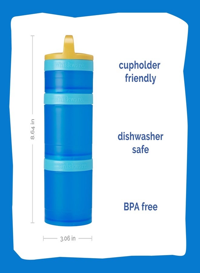 Whiskware Stackable Snack Containers for Kids and Toddlers, 3 Stackable Snack Cups for School and Travel, Blue - Image 2