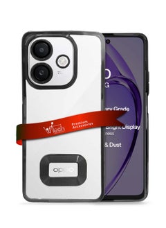 Wtech Oppo A3x 4G 2024 PU Luxury Plating Raised Lips Camera Hole Case Cover - Black  - Image 1