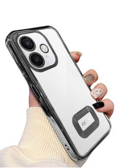 Wtech Oppo A3x 4G 2024 PU Luxury Plating Raised Lips Camera Hole Case Cover - Black  - Image 2