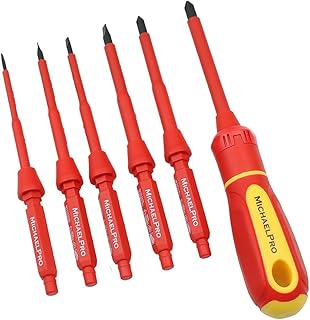 MichaelPro MichaelPro Insulated Screwdriver Set, 1000 Volt Insulated Screwdriver with Interchangeable Blades, Tool Pouch,  - Image 1
