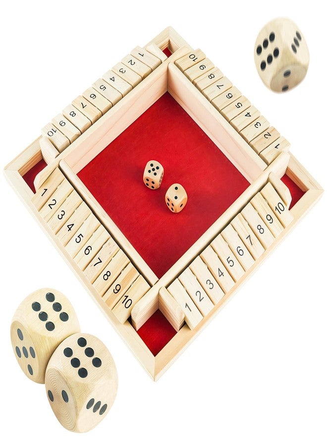 rytopt Shut The Box Game, 2-4 Player Family Wooden Board Table Math Games, Travel Games, Stocking Stuffers, Board Games, 2 Dices Tabletop Toys for School Supplies, Christmas Party Favors (8.6 Inches) ﻿ - Image 1