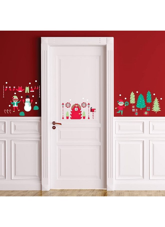 Paper Riot Co. Paper Riot Co. Build Your Own Elf House Christmas Holiday Wall Stickers Removable Adhesive for Classroom Kids Room Nursery Bedroom Home Decor Decals  - Image 3