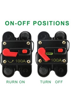 Y&D 1pcs Circuit Breaker 100amp-12-24v Dc with Manual Reset Waterproof Fuse Holder for Marine Rv Car Audio and Home Solar System Amps Protection  - Image 4