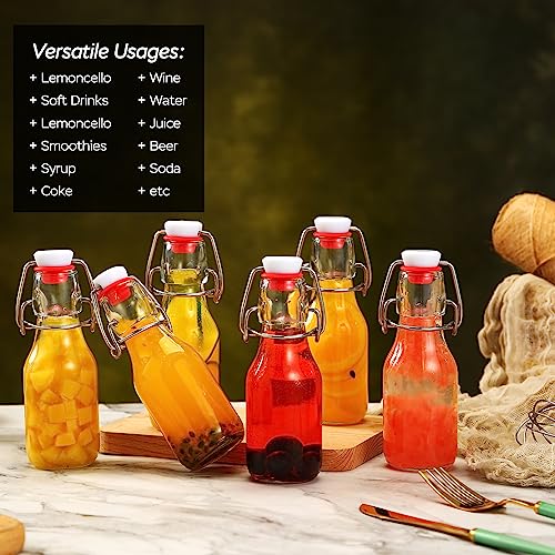 ZEBEIYU 12 Pack 4 oz Swing Top Glass Bottles,Flip Top Glass bottles with airtight Caps for Home Brewing Beer,Kombucha,2nd Fermentation,Kefir,Beverages,Soda,Oils,Vinegar,Limoncello,Vanilla extract - Image 4