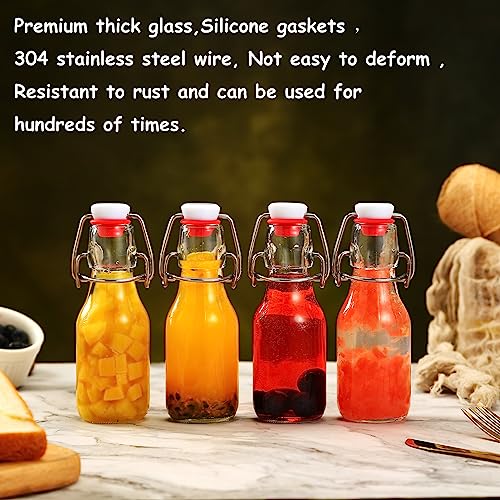 ZEBEIYU 12 Pack 4 oz Swing Top Glass Bottles,Flip Top Glass bottles with airtight Caps for Home Brewing Beer,Kombucha,2nd Fermentation,Kefir,Beverages,Soda,Oils,Vinegar,Limoncello,Vanilla extract - Image 3