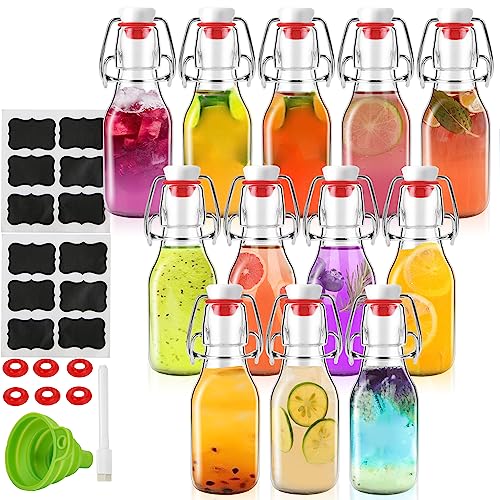 ZEBEIYU 12 Pack 4 oz Swing Top Glass Bottles,Flip Top Glass bottles with airtight Caps for Home Brewing Beer,Kombucha,2nd Fermentation,Kefir,Beverages,Soda,Oils,Vinegar,Limoncello,Vanilla extract - Image 1