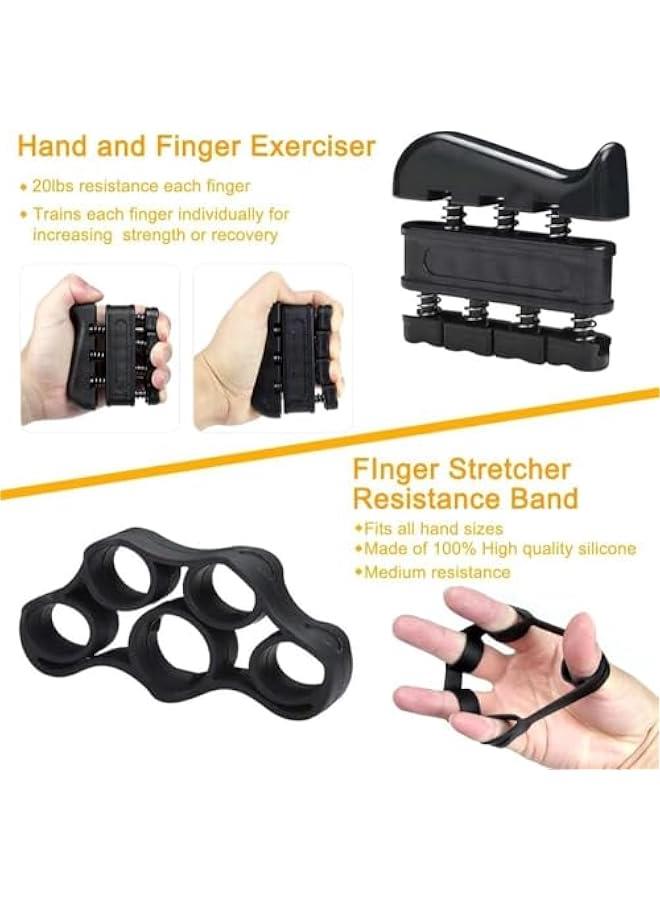 HOOKOR Hand Grip Strengthener kit(5 Pack),Grip Strength Trainer,Forearm Workout Trainer Adjustable Grip Exercises,Finger Grip Strengthener,Finger Stretcher,Grip Ring & Stress Relief Ball - Image 4