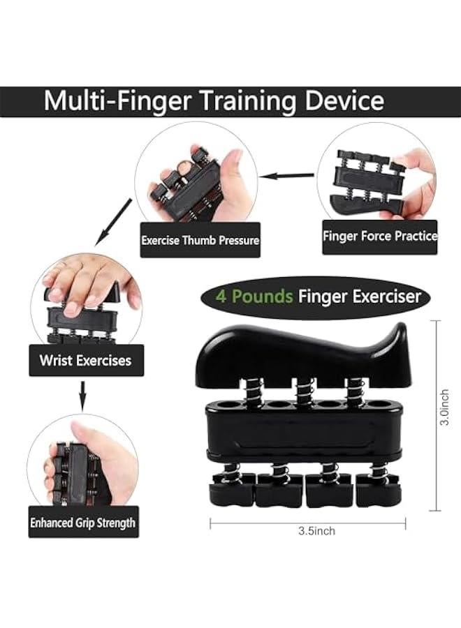 HOOKOR Hand Grip Strengthener kit(5 Pack),Grip Strength Trainer,Forearm Workout Trainer Adjustable Grip Exercises,Finger Grip Strengthener,Finger Stretcher,Grip Ring & Stress Relief Ball - Image 5