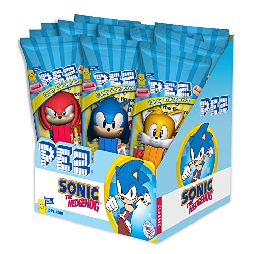 PEZ Sonic The Hedgehog, 0.58-Ounce Assorted Candy Dispensers (Individually Wrapped, Pack of 12) - Image 1