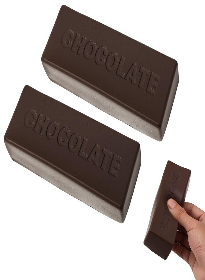 LiuLiXia Slow Rising Squishy，Fidget Toys ，Adult Office Stress Relief Products，Stress Balls，Realistic Food Squishies for Adults, Stress Relief & Fidget Toys for ADHD (Dark Chocolate Bar-2Pcs) - Image 1